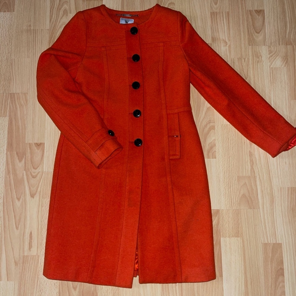 Women’s elegant bright orange Worthington coat